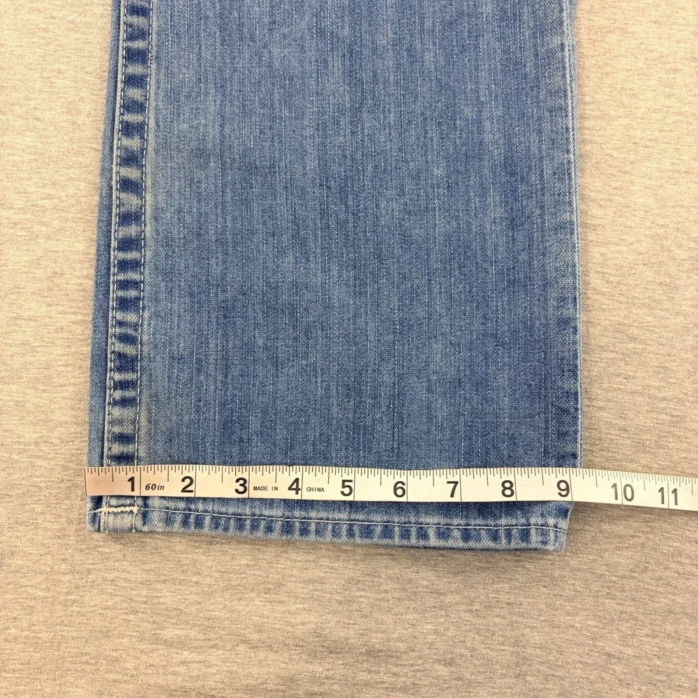 True Religion Men's Blue Straight‎ Leg Flap Pocket Jeans Size 36 Y2K Vintage